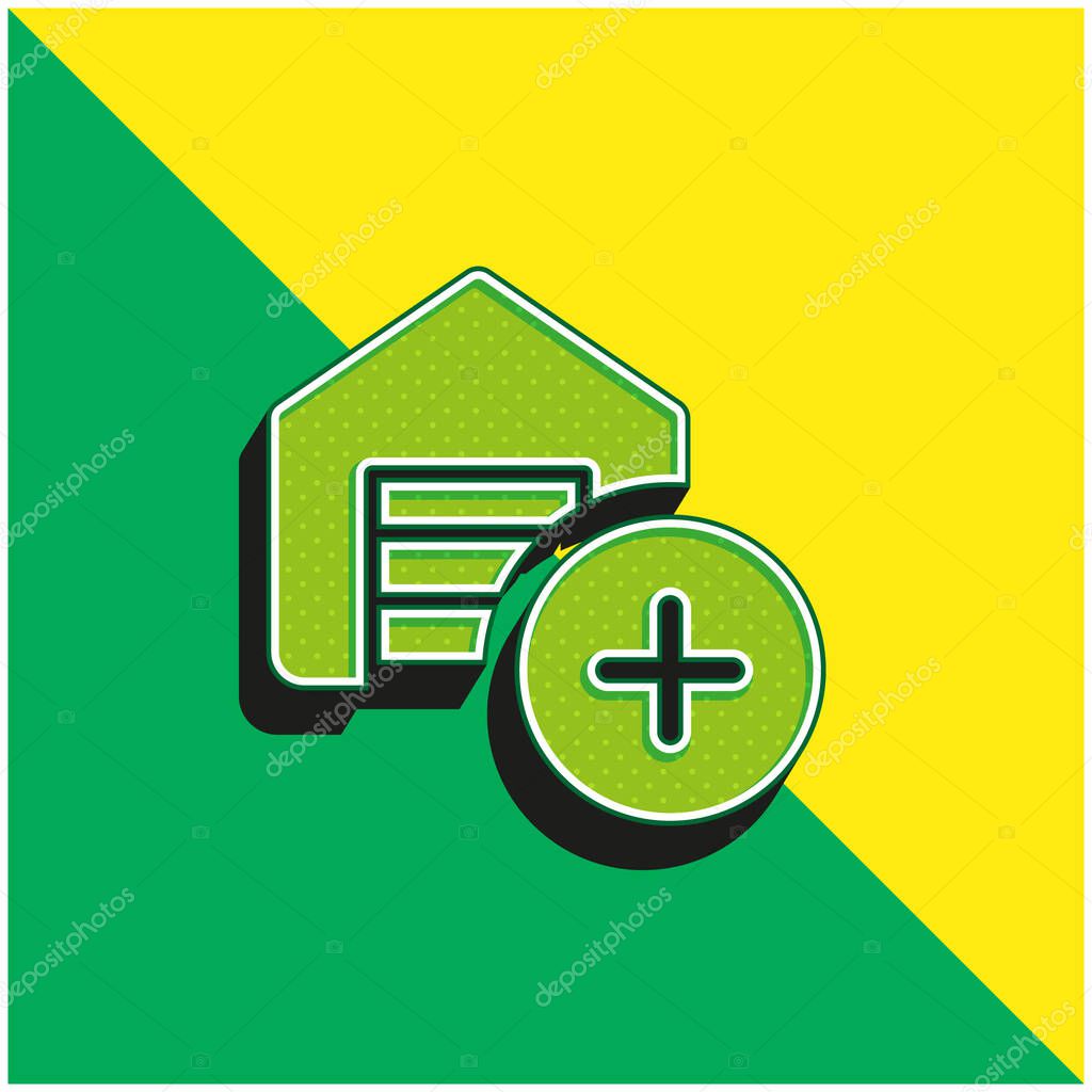 Add Green and yellow modern 3d vector icon logo