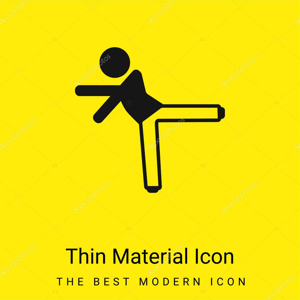 Boy Kicking With Left Leg minimal bright yellow material icon
