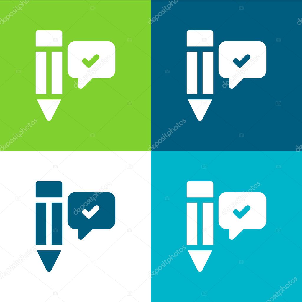 Agree Flat four color minimal icon set