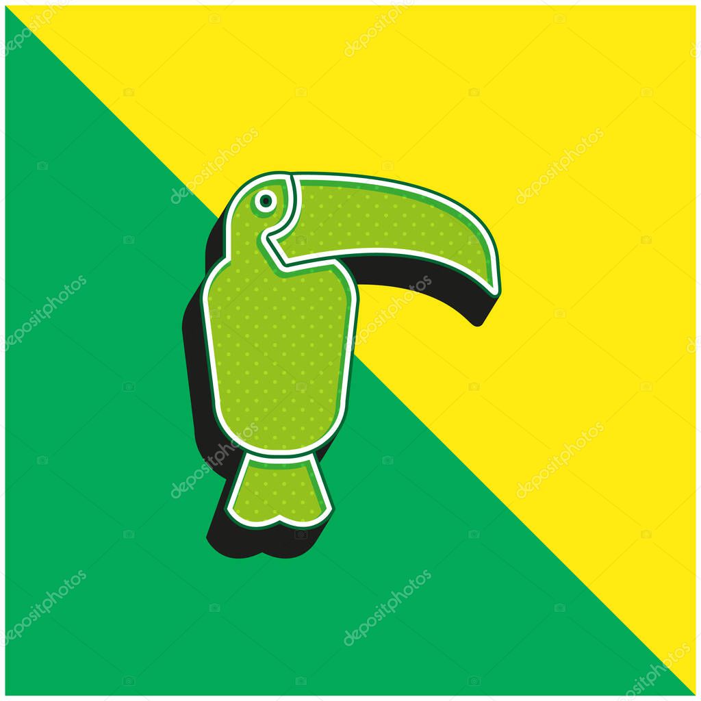 Animal Green and yellow modern 3d vector icon logo