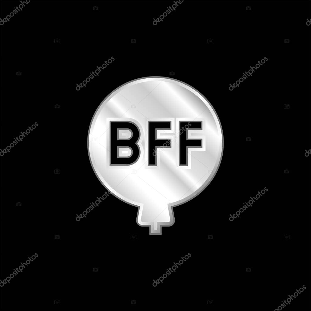 Balloon silver plated metallic icon