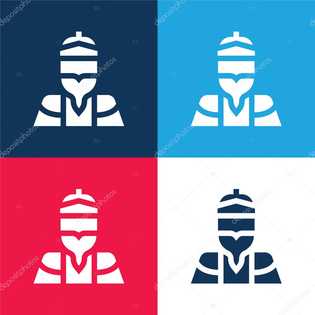 Balthazar blue and red four color minimal icon set