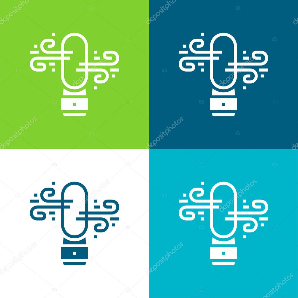 Air Purifier Flat four color minimal icon set