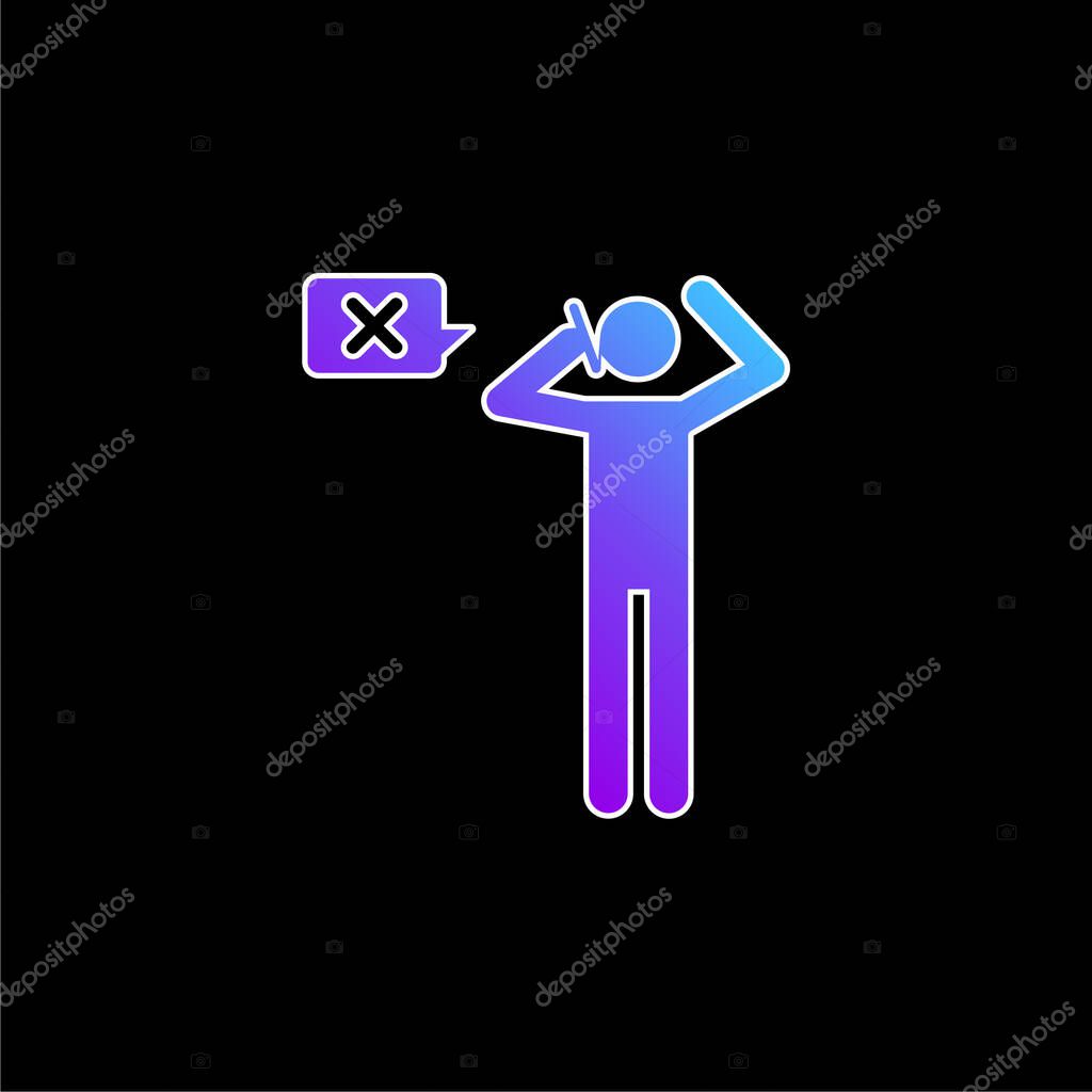 Bad Review blue gradient vector icon
