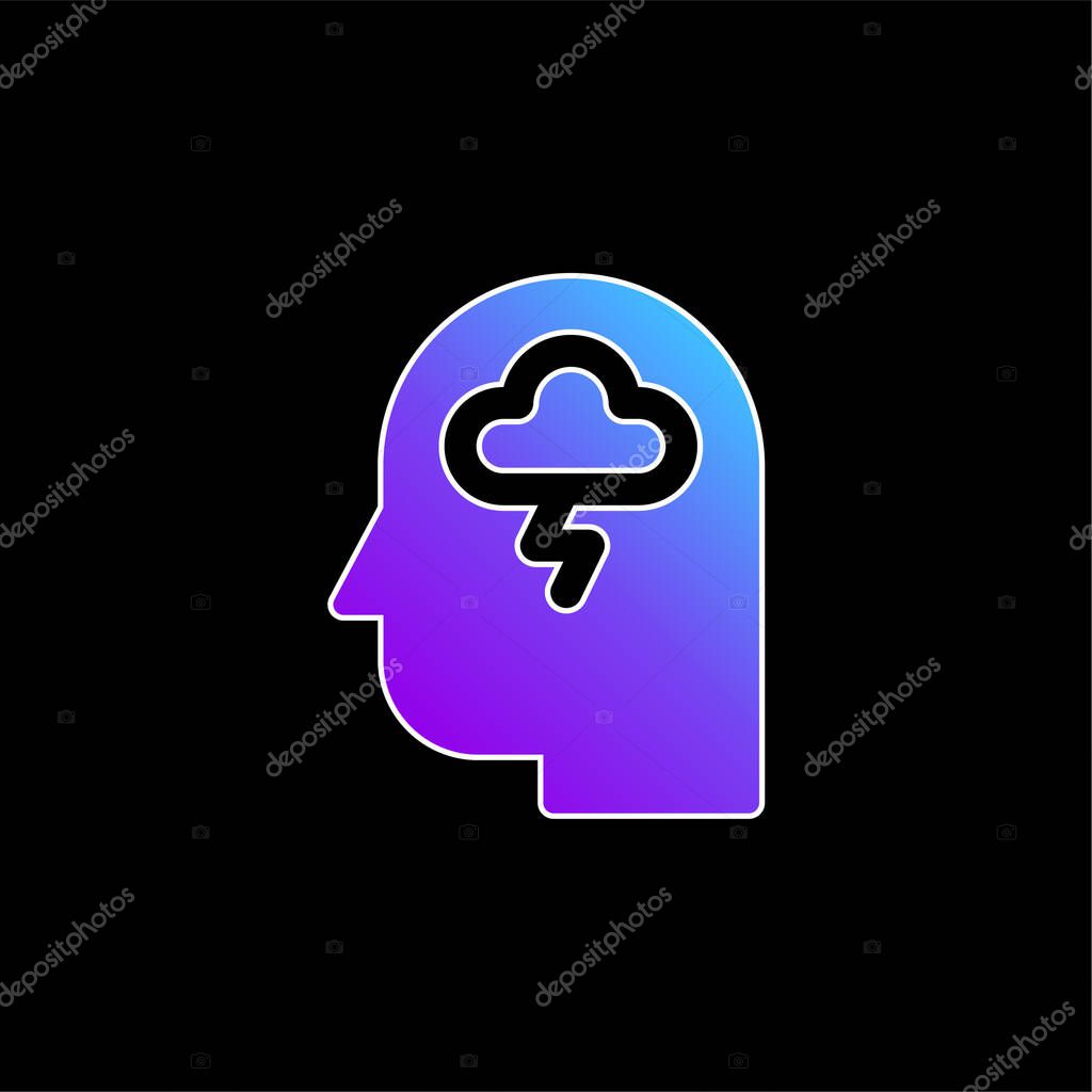 Anxiety blue gradient vector icon