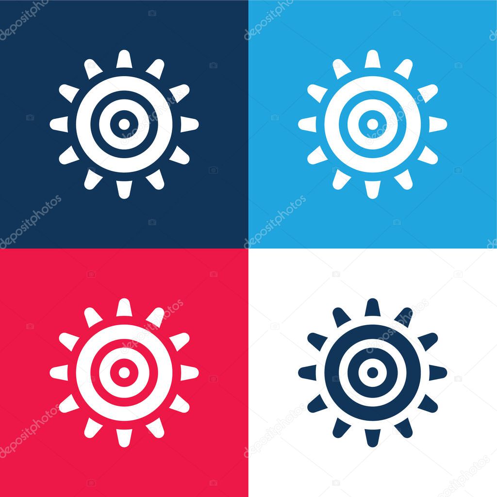 Anemone blue and red four color minimal icon set