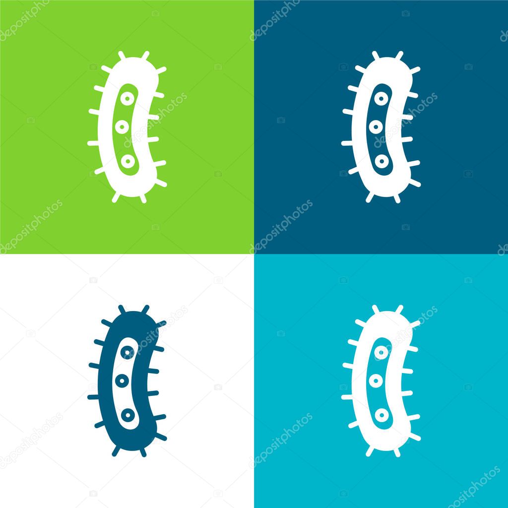 Bacteria Flat four color minimal icon set