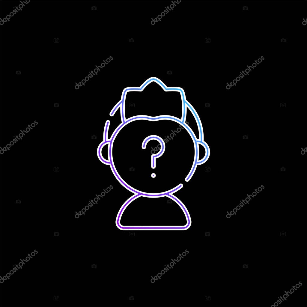 Anonymous blue gradient vector icon
