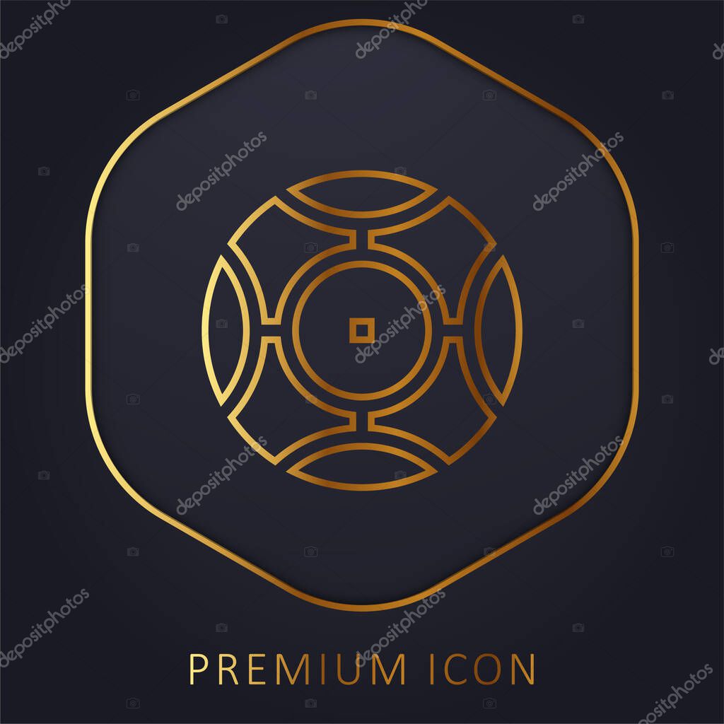 Ball golden line premium logo or icon