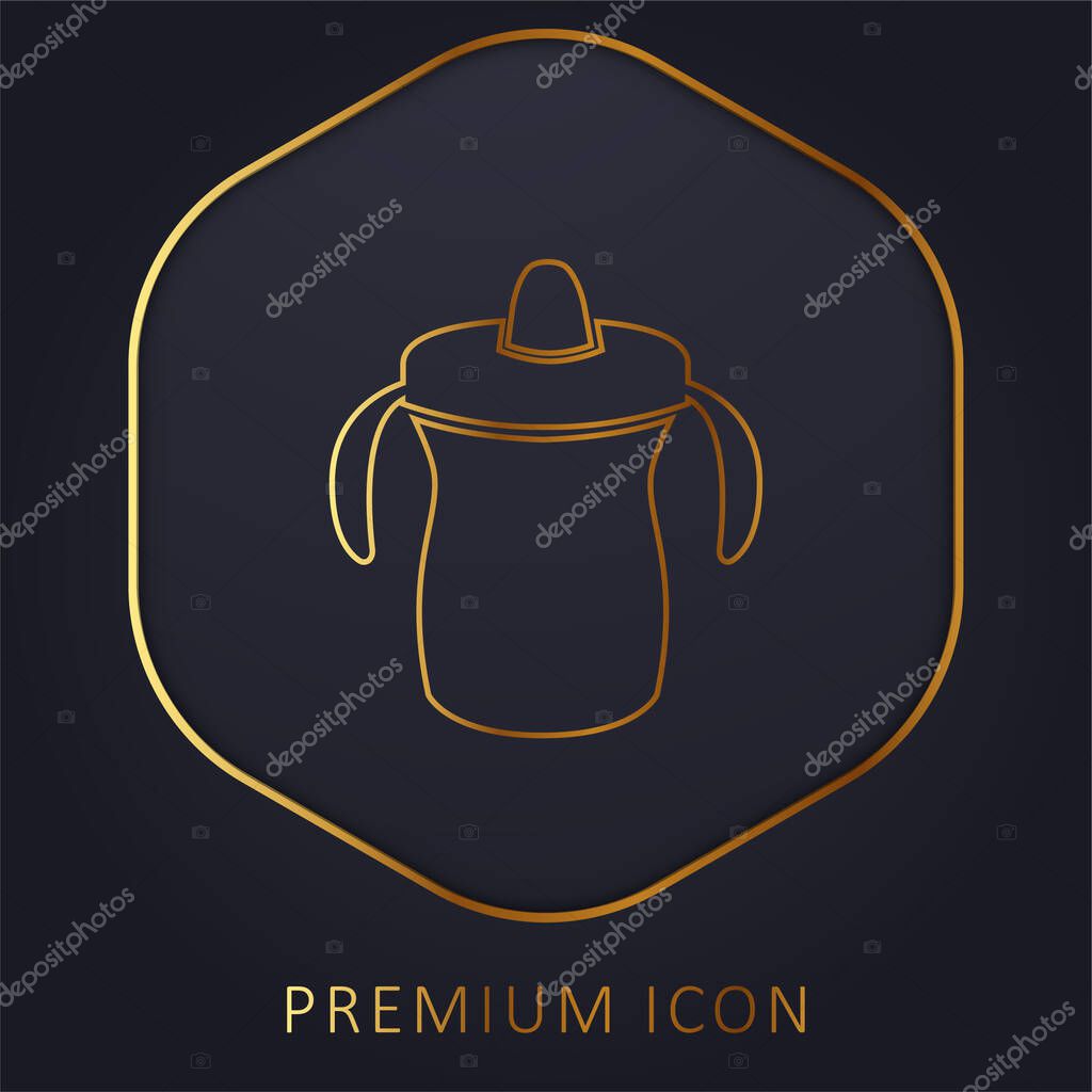 Baby Training Bottle Variant golden line premium logo or icon