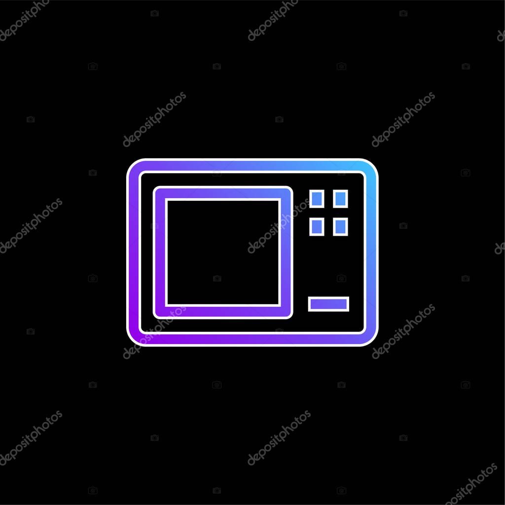 Big Microwave Oven blue gradient vector icon