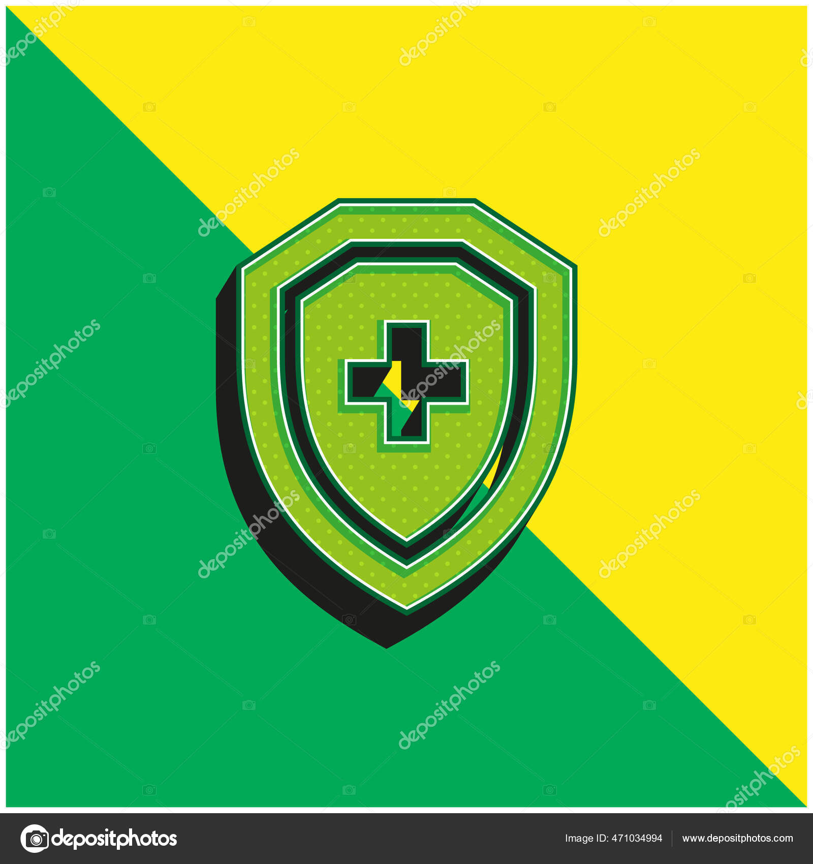 Antivirus Green Yellow Modern Vector Icon Logo Stock Vector Image by