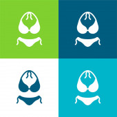 Bikini lakás négy szín minimális ikon készlet