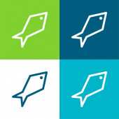 Angular Fish Flat négy szín minimális ikon készlet