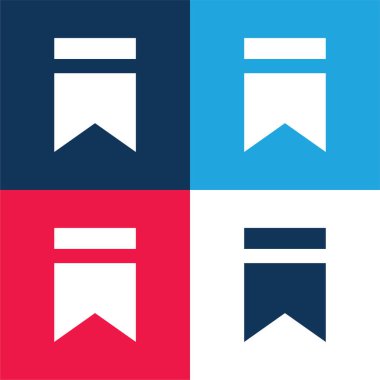 Yer imi mavi ve kırmızı dört renk en az simge kümesi