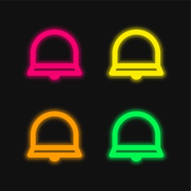 Alarm dört renk parlayan neon vektör simgesi
