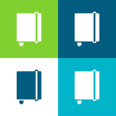 Yer İmi Düz Düz 4 renk simgesi setiyle Gündem