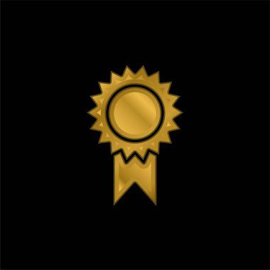 Altın kaplama metalik simge veya logo vektörü ödülü