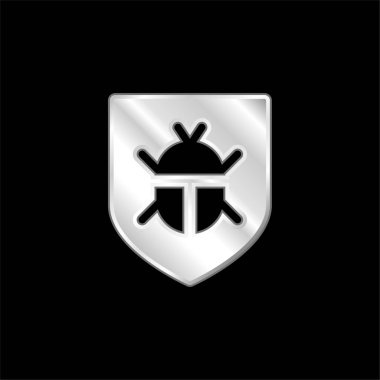 Antivirüs gümüş kaplama metalik simge