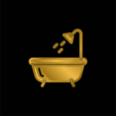 Banyo altın kaplama metalik simge veya logo vektörü