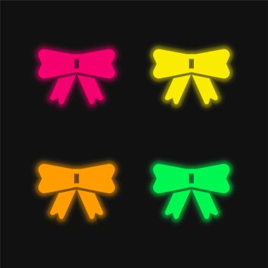 Dört renk parlayan neon vektör simgesi