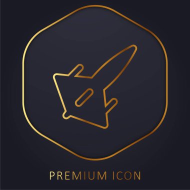 Saldırı uçağı altın çizgi prim logosu veya simgesi