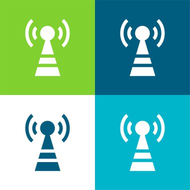 Anten Düz 4 renk en küçük simge kümesi