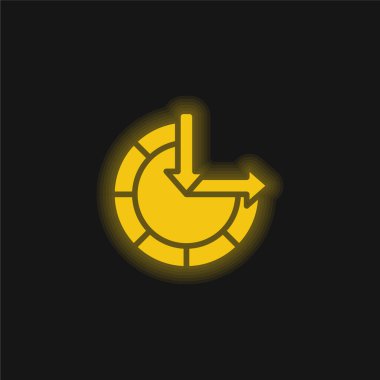 Accessibility yellow glowing neon icon clipart