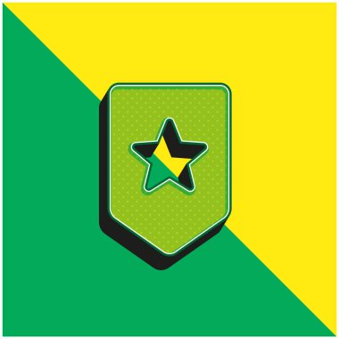 Yer imi Yeşil ve sarı modern 3d vektör simgesi logosu