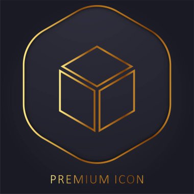3D altın çizgili premium logo veya simge