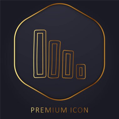 Çubuk Grafiksel El Taslağı Altın Çizgi prim logosu veya simgesi