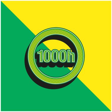 1000h Circular Label Lamp Indicator Green and yellow modern 3d vector icon logo clipart