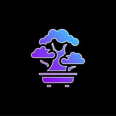Bonsai mavi gradyan vektör simgesi