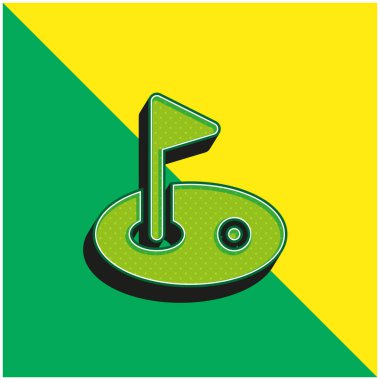 Birdie Green ve sarı modern 3d vektör simgesi logosu