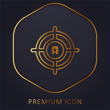 Antivirüs altın çizgi prim logosu veya simgesi