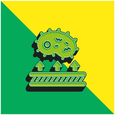 Antibakteriyel Kumaş Yeşil ve Sarı 3D vektör simgesi logosu