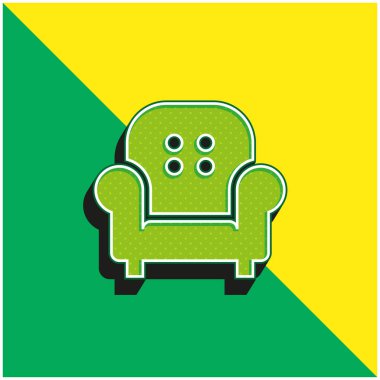 Koltuk Yeşil ve Sarı Modern 3D vektör simgesi logosu