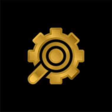 Analiz altın kaplama metalik simge veya logo vektörü