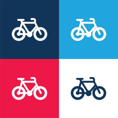 Bisiklet mavisi ve kırmızı dört renk simgesi seti