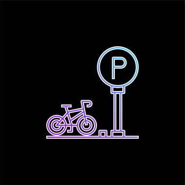 Bike Parking blue gradient vector icon clipart