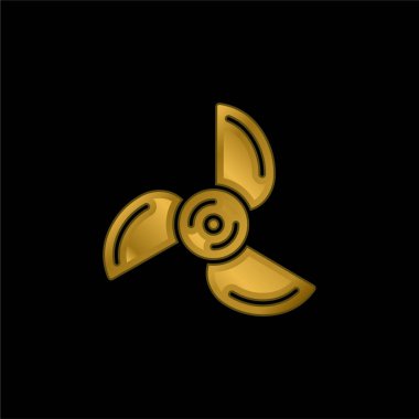 Altın kaplama metalik simge veya logo vektörü