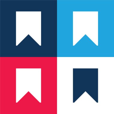 Yer imi mavi ve kırmızı dört renk en az simge kümesi