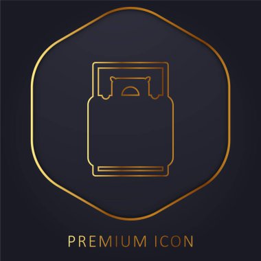Bed Top View altın çizgi prim logosu veya simgesi