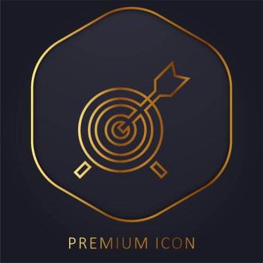 Ok altın çizgi premium logosu veya simgesi