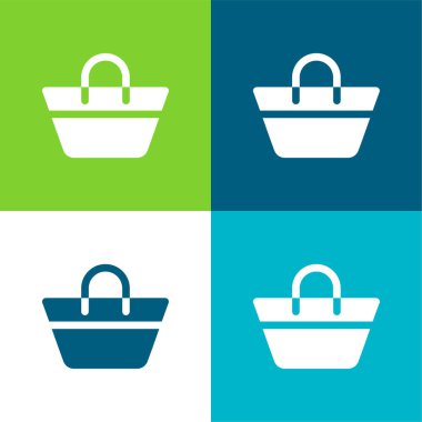 Plaj Çantası Düz 4 Renk en az simge seti