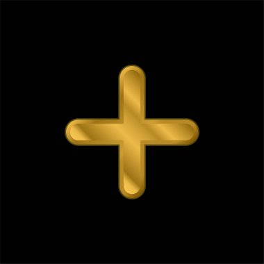 Ekle Kalın Sembol Altın kaplama metalik simge veya logo vektörü