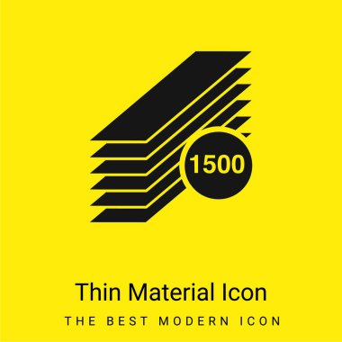 1500 Printed Long Papers Stack minimal bright yellow material icon clipart