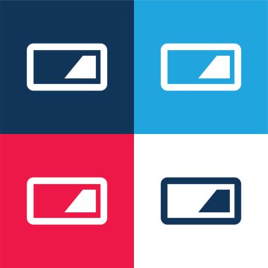 Pil mavi ve kırmızı dört renk minimal simge kümesi