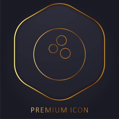 Bowling topu altın çizgisi logosu veya simgesi