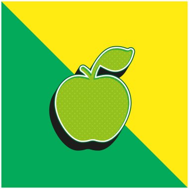 Apple Green ve sarı modern 3d vektör simgesi logosu